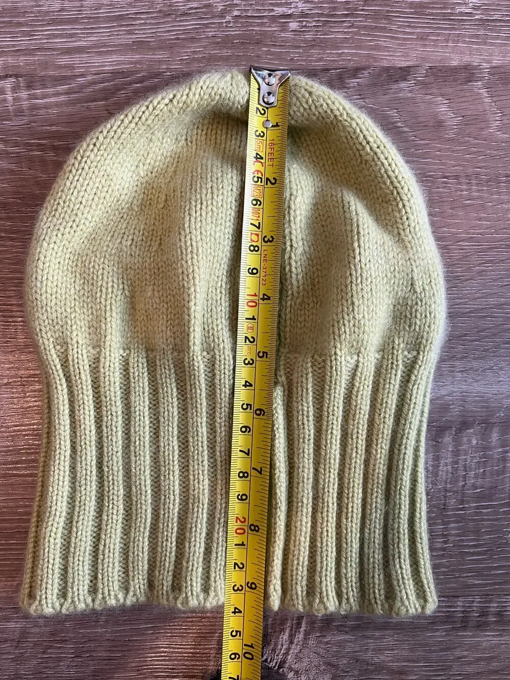 Banana Republic 100% Cashmere Beanie Chartreuse Lime Green Ribbed Cuff